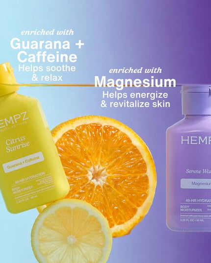 From AM to Zzzz. A Hydrating, On-the-Go Formula Powered by Guarana and Magnesium to Keep Skin Soft from Morning to Night, Supporting Energized Days and Restful Nights.