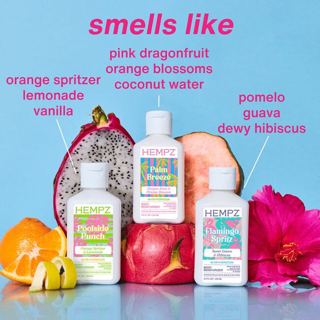 This limited-edition collection is all about fun in the sun and days by the pool, with unique, long-lasting summery scents that embrace the vibe of a Palm Springs Pool Party, combined with skin-loving ingredients to keep skin hydrated.