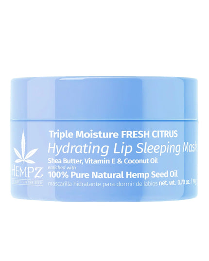 Enriched with Deep Hydration.

Revitalize lips overnight with Triple Moisture Fresh Citrus Hydrating Lip Sleeping Mask, infused with nourishing hemp seed oil and moisturizing shea butter. You'll wake up to soft, smooth, sweetly scented lips.