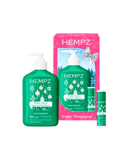 Hempz - Winter Wonderland Winter Mint & Frosted Cranberry Moisturizing Lotion & Lip Balm Gift Set