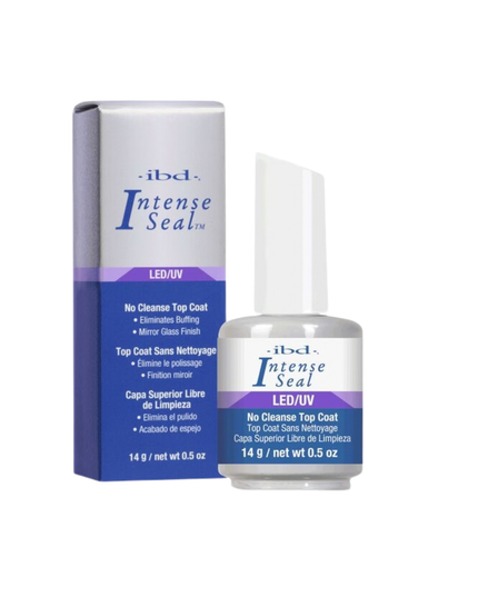 IBD, the leader in gels, introduces a new LED/UV Intense Seal formula! Intense Seal is one of the only LED/UV No Cleanse Top Coats that seals and protects gels, acrylics and wraps while eliminating buffing with a mirror-glass finish. This new LED/UV curable formula is the perfect time saving tool. Just brush on, cure and go!