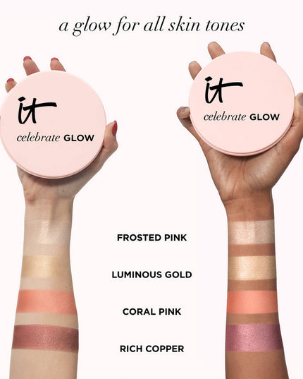 Your limited-edition face and eye makeup palette features 4 multitasking blush, highlight and eyeshadow shades made with your skin tone in mind. Layer over CC+ Cream to create the ultimate holiday glow for all shades.