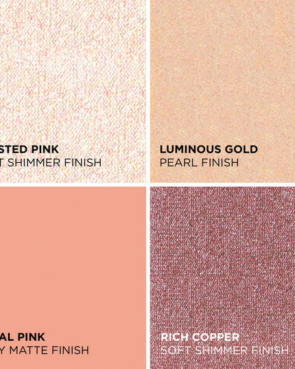 Your limited-edition face and eye makeup palette features 4 multitasking blush, highlight and eyeshadow shades made with your skin tone in mind. Layer over CC+ Cream to create the ultimate holiday glow for all shades.