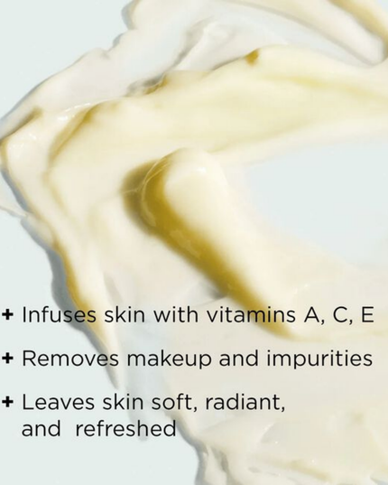 This creamy, hydrating cleanser gently removes makeup and impurities while quenching skin with essential daily vitamins and antioxidants. It infuses the skin with vitamins A, C and E to boost radiance as it cleanses.