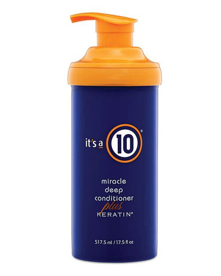 Reverse damage and repair healthy manageability and shine with It's a 10 Haircare's nutritive deep conditioning complex. Featuring Keratin as the key active ingredient, this 5 to 10 minute mask will smooth the hair cuticle and layer it with a strong protective coating that resists heat, humidity, styling, split ends, and sun damage. Hair is left smooth, detangled, shiny, stronger and full of life.
