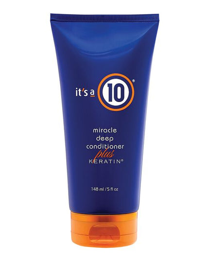 Reverse damage and repair healthy manageability and shine with It's a 10 Haircare's nutritive deep conditioning complex. Featuring Keratin as the key active ingredient, this 5 to 10 minute mask will smooth the hair cuticle and layer it with a strong protective coating that resists heat, humidity, styling, split ends, and sun damage. Hair is left smooth, detangled, shiny, stronger and full of life.