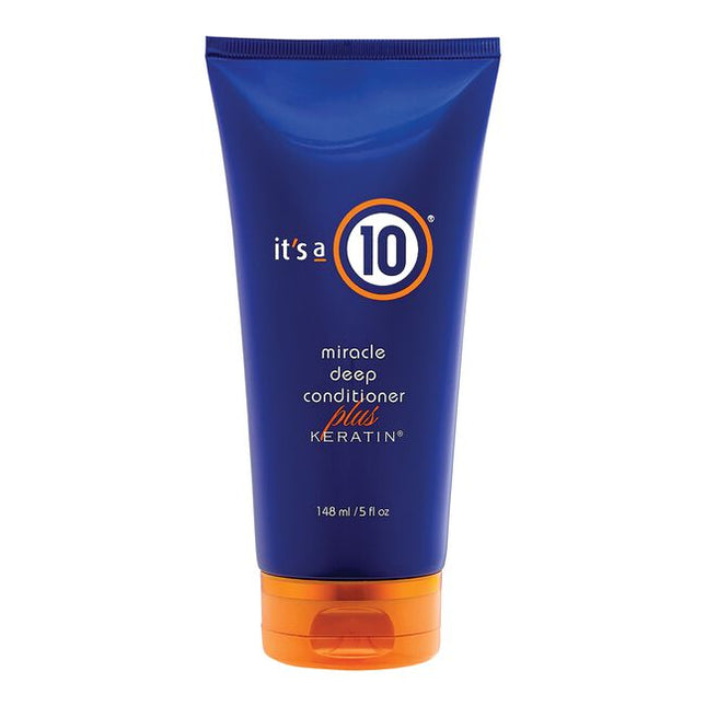Reverse damage and repair healthy manageability and shine with It's a 10 Haircare's nutritive deep conditioning complex. Featuring Keratin as the key active ingredient, this 5 to 10 minute mask will smooth the hair cuticle and layer it with a strong protective coating that resists heat, humidity, styling, split ends, and sun damage. Hair is left smooth, detangled, shiny, stronger and full of life.