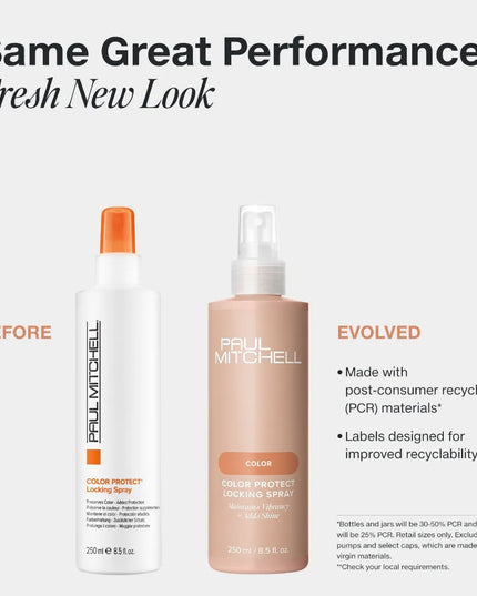 Color Protect Locking Spray
Maintains Vibrancy + Adds Shine

Helps make color last longer between salon visits. Sunflower extract helps protect against sun damage. Leaves hair vibrant with radiant shine.