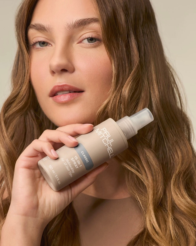 Multitasking spray infused with mirabelle plum oil and activated botanicals instantly transforms hair with 15 key benefits.