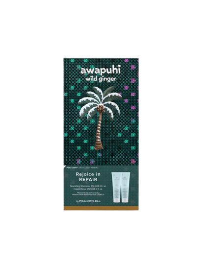 Awapuhi Wild Ginger Crafted for Repair Set Includes:

(1) - Awapuhi Wild Ginger Nourishing Shampoo, 8.5 fl. oz.
(1) - Awapuhi Wild Ginger Cream Rinse, 8.5 fl. oz.