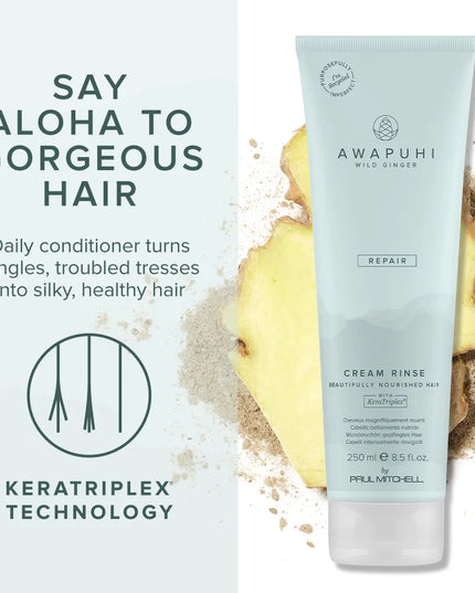 For all hair types. Instantly soften, condition and detangle hair with the moisturizing power of natural awapuhi extract. KeraTriplex®, an exclusive blend of keratin protein, helps repair every strand and protect against damage, so hair feels silky, healthy and shiny.