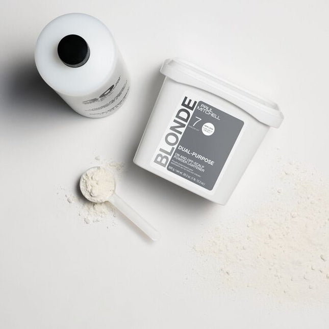 Dual-Purpose Lightener is Paul Mitchell’s versatile, white powder lightener for up to 7 levels of gentle lift.
