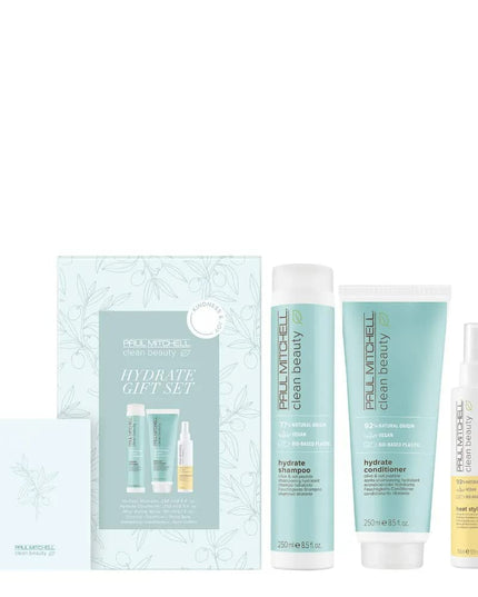 A three-piece, limited-edition holiday collection designed to restore and replenish dry, thirsty hair. Part of the brand's eco-conscious "Clean Beauty" line, these formulas use sustainably sourced botanicals and are packaged in bio-based materials.