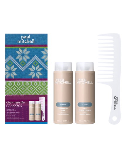 Cozy with the Classics Set Includes:
(1) - Shampoo One, 10.14 fl. oz.
(1) - The Conditioner, 10.14 fl. oz.
(1) - Detangler Comb