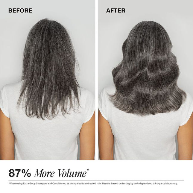  Adds Bounce + Fullness

Volumizing conditioner ideal for fine hair detangles, builds body and improves manageability.