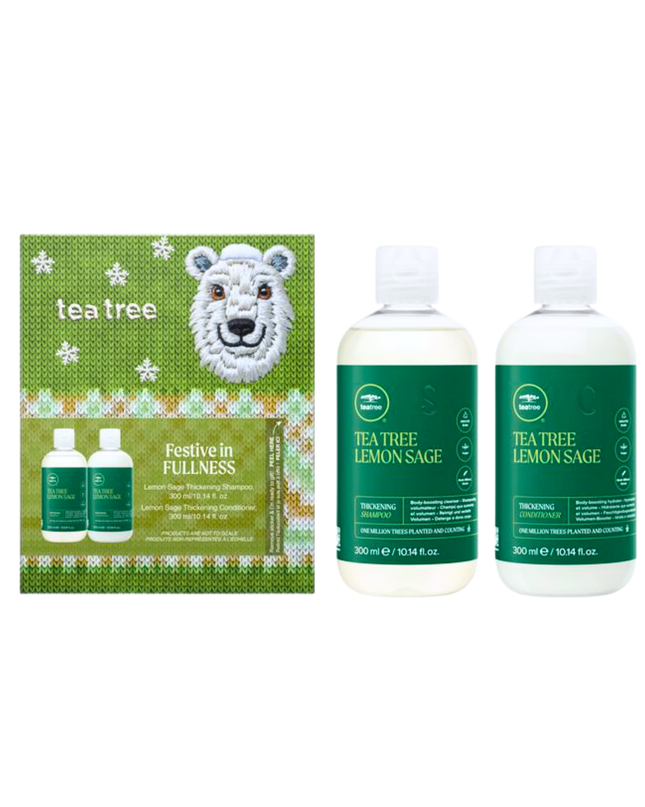 Festive in Fullness Set Includes:
(1) - Lemon Sage Thickening Shampoo, 10.14 fl. oz.
(1) - Lemon Sage Thickening Conditioner, 10.14 fl. oz.