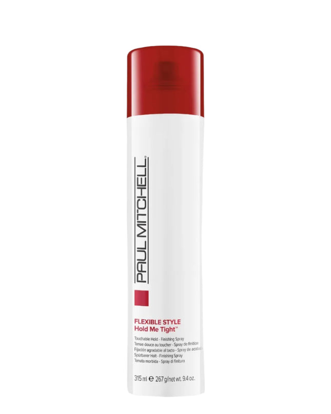 Finishing Spray
Paul Mitchell Express Style Hold Me Tight 55% VOC - Finishing Spray lets you create a style that lasts all day. This quick-drying strong yet flexible spray adds shine and washes out easily. Powerful, flexible polymers provide strong, long-lasting hold. Paul Mitchell Express Style Hold Me Tight Finishing Spray provides a clean hold.