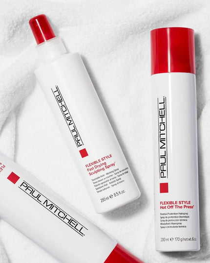 Turn up the heat with this quick-drying thermal protection hairspray that helps protect strands when using curling irons and flat irons. It contains rice hull extract that builds a lightweight barrier between hair and heat styling tools, while wheat proteins boost hair's strength. The flexible-hold, humidity-resistant frizz-fighting formula is the perfect finishing touch for any style—curly or straight.