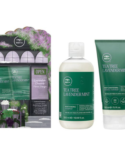 Enter a calming, lavender-scented retreat. Soothe your senses with a blend of fragrant botanicals while you gently cleanse and deeply ydrate dry strands.

Lavender Dreams Floral Design Gift Set Includes:

(1) - Lavender Mint Moisturizing Shampoo, 10.14 fl. oz.
(1) - Lavender Mint Deep Conditioning Mineral Hair Mask, 5.1 fl. oz.