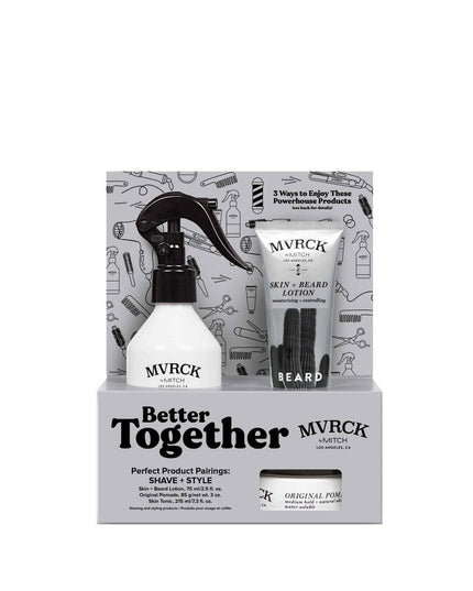 Upgrade your daily routine with the MVRCK by MITCH "Better Together" Shave + Style Gift Set. Developed by professional barbers in Los Angeles, this limited-edition three-piece grooming kit bridges the gap between traditional shaving care and modern hair styling. Featuring a refreshing citrus-agave and woody scent profile, this collection delivers high-performance results for hair, beard, and skin.