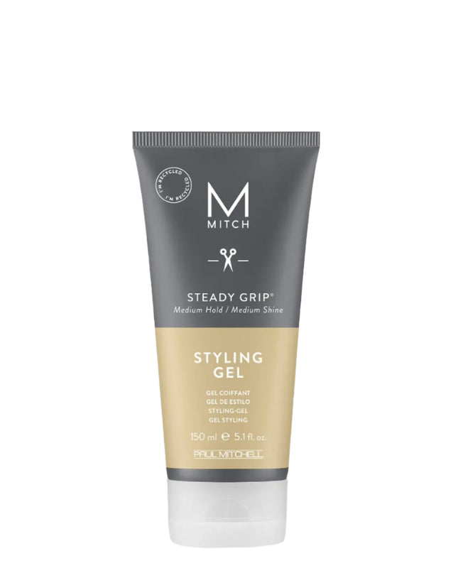 Get a steady grip on any style with this extra-strength gel. Mitch by Paul Mitchell Steady Grip Gel. Helps hair look thicker as it shapes and separates with a long-lasting, firm hold. Resist flaking and drying - the alcohol-free formula leaves a strong, clean finish with natural shine.