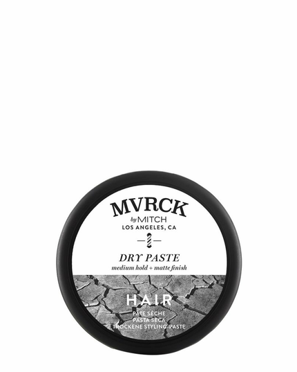 Add volume, enhance texture and create sculpted hairstyles with MVRCK® Dry Paste. This matte finish, medium hold molding paste for men’s hair features a flip-top lid for no-fuss dispensing. Ideal for thinner hair, it contains a blend of clays, safflower oil and body-building ingredients to give hair a lightweight, gritty texture that’s flake-free.