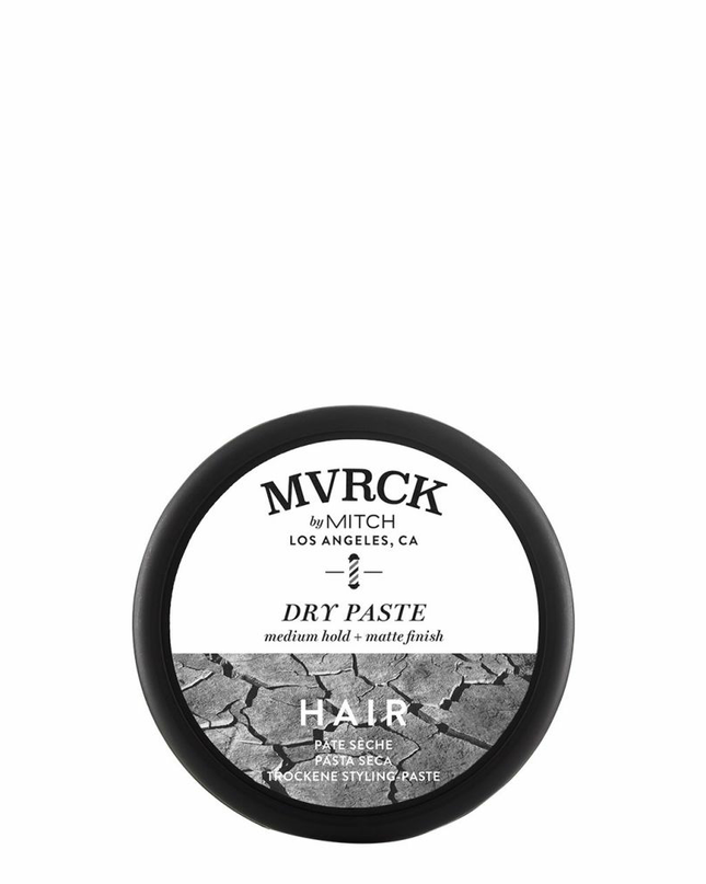 Add volume, enhance texture and create sculpted hairstyles with MVRCK® Dry Paste. This matte finish, medium hold molding paste for men’s hair features a flip-top lid for no-fuss dispensing. Ideal for thinner hair, it contains a blend of clays, safflower oil and body-building ingredients to give hair a lightweight, gritty texture that’s flake-free.