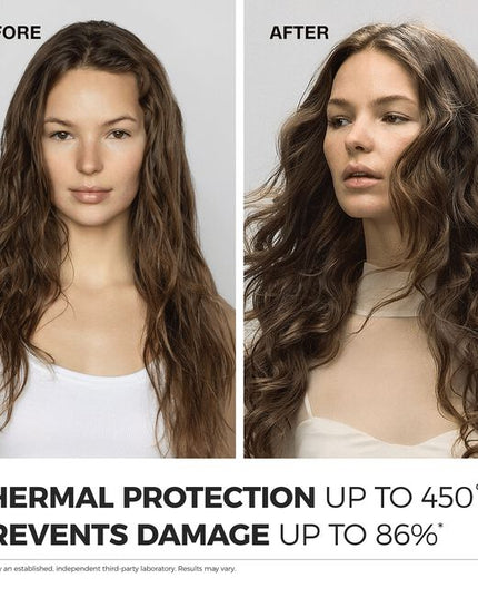 Prep hair for the perfect blowout! Neuro Prime HeatCTRL Blowout Primer protects against heat damage from blow-drying with HeatCTRL Technology— John Paul Mitchell System's exclusive heat-activated blend that delivers advanced thermal protection up to 450°F, so you get all of the styling power and silky-smooth, shiny results without the damage.