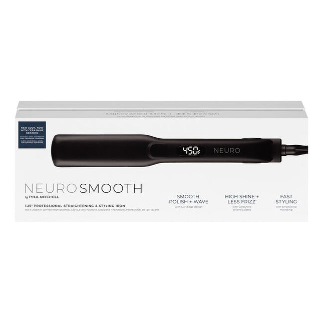 Neuro Smooth+ 1.75” Professional Straightening Styling Iron. Extra-wide plates for faster styling. Smooth and straighten long, thick or curly hair faster with the Neuro Smooth+ 1.75”.* NeutraHeat™ Technology delivers even heat across ion-enhanced ceramic plates to eliminate hotspots and help minimize damage. Create shiny, frizz-free results with just one snag-free pass. That's simple styling!
*Compared to the Neuro Style+ 1” Straightening Styling Iron.