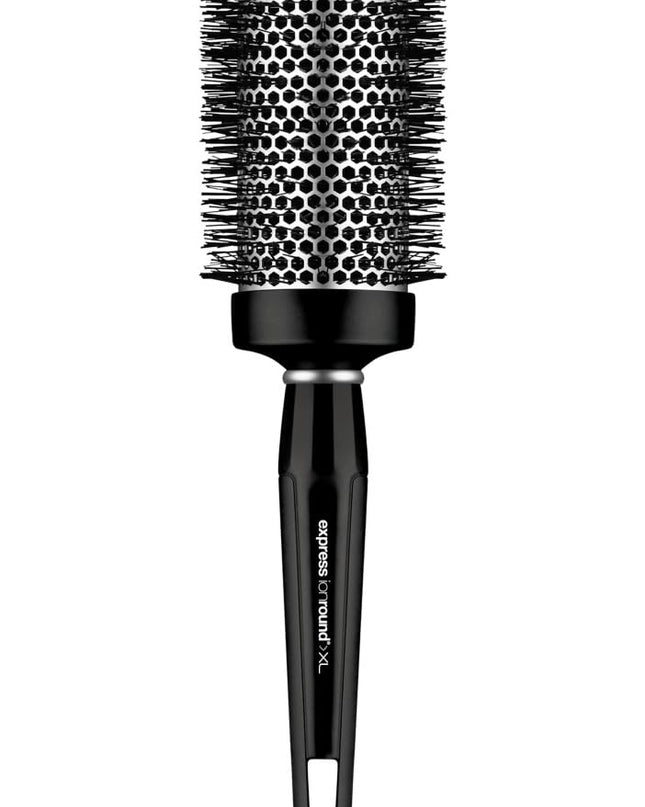 Help minimize flyaways and create a sleek, frizz-free finish with this round thermal brush. Available in four barrel sizes: small, medium, large and extra-large, the vented aluminum barrel heats up during blow-drying to help shape your style while its unique, corkscrew-shaped vegan bristles provide a smoother finish.