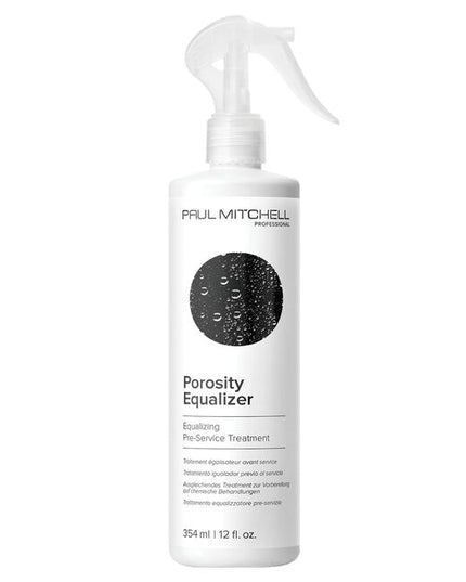 PAUL MITCHELL PROFESSIONAL POROSITY EQUALIZER - Equalizing Pre-Service Treatment.

Equalizing spray helps to neutralize chlorine, copper and minerals from hard water and balances porosity from roots to ends. Ideal for use before color and chemical services. For best results, use with Charcoal Clay Cleanse.