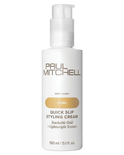 Paul Mitchell Quick Slip Styling Cream
Touchable Hold + Lightweight Texture
Slip into beautiful, conditioned curls with a soft, flexible hold. Helps reduce drying time for faster styling.