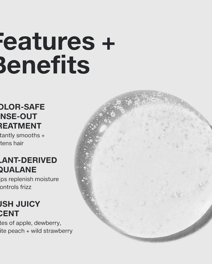 Create instant sleekness with just one use. Seals the cuticle and adds beautiful shine. Infused with plant-derived squalane to replenish moisture and control frizz.