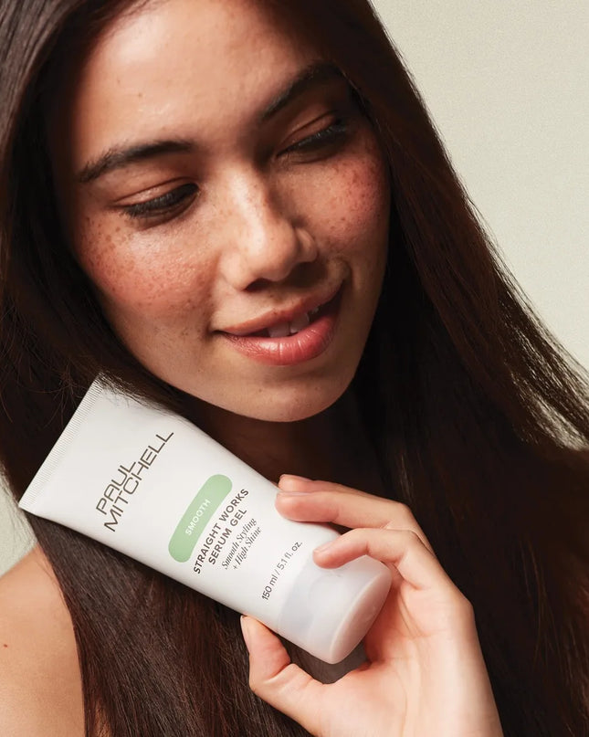 Smooth naturally wavy or curly hair. Helps leave hair soft, sleek and straight.