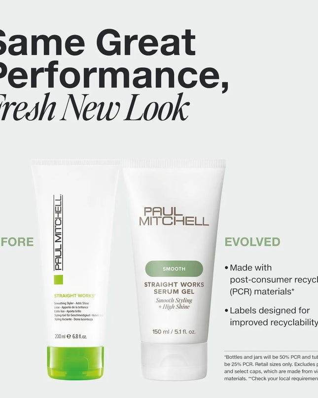 Smooth naturally wavy or curly hair. Helps leave hair soft, sleek and straight.