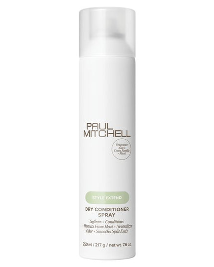 Lightweight dry conditioner spray instantly absorbs into hair for a second day style refresh. Smooths frizz, softens strands and adds shine. Leaves hair with a warm amber gourmand fragrance.