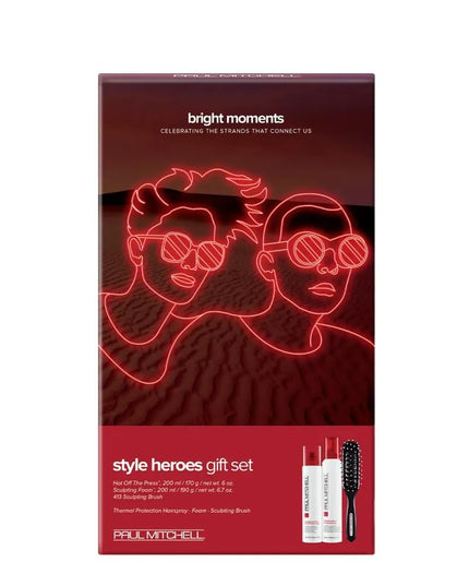 Thermal protectant spray helps protect strands during heat styling. Hair styling mousse controls frizz, adds shine and balances moisture. Classic brush ideal for styling, detangling dry or wet strands and blow-drying hair.