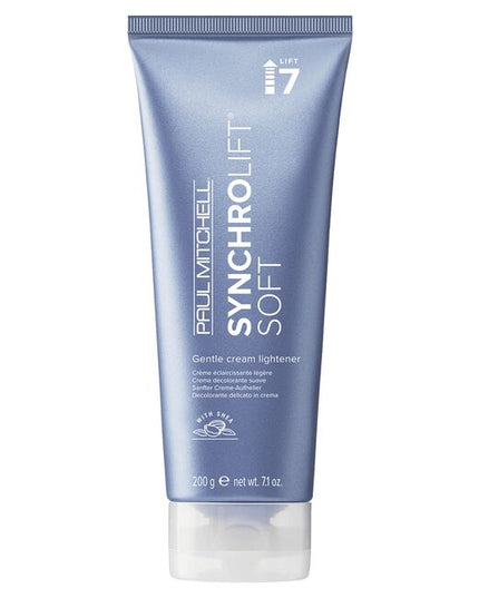 SynchroLift® Soft Gentle Cream Lightener achieves up to 7 levels of lift. Featuring an enhanced, gentle formula infused with shea to help soften and condition hair. May be used with any lightening technique, on or off scalp.
