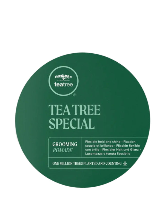 Tea Tree Special Grooming Pomade - Experience old-school grooming with a modern kick. This invigorating pomade adds polish and flexible hold, perfect for shaping hair and defining waves or curls with tons of shine. It contains flexible resins and vegetable-based conditioners to soften and hold, while a burst of cool mint, tea tree and citrus refreshes to leave hair smelling great.