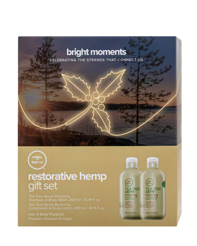 A bodycare and haircare set enriched with hydrating hemp extract.

The Paul Mitchell Tea Tree Hemp range harnesses the highly restorative properties of hemp in 3 ways to help balance the needs of hair and skin with essential moisture and protein.