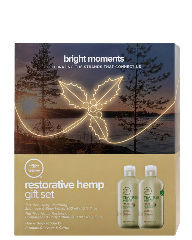 A bodycare and haircare set enriched with hydrating hemp extract.

The Paul Mitchell Tea Tree Hemp range harnesses the highly restorative properties of hemp in 3 ways to help balance the needs of hair and skin with essential moisture and protein.