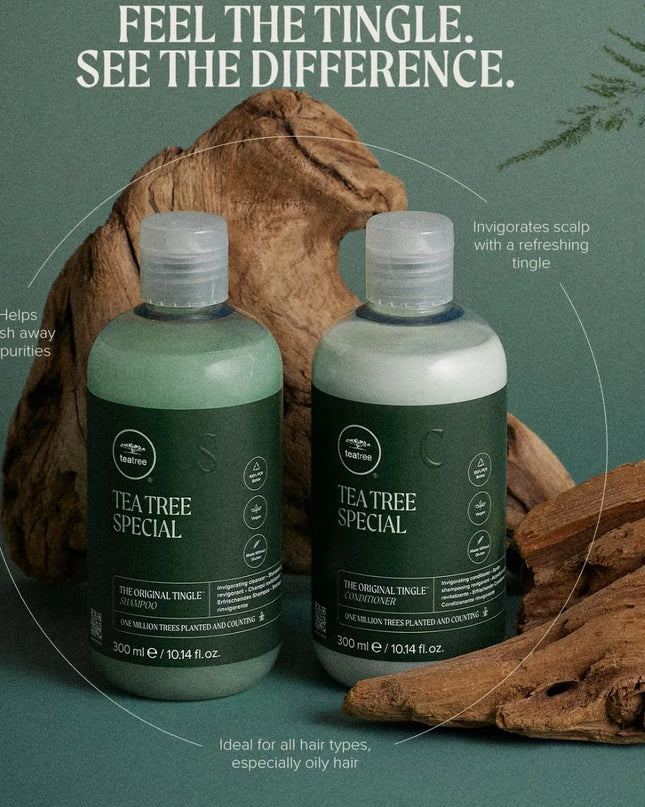 Tea Tree Special Conditioner - Your hair deserves special treatment. Renew and revive with the refreshing tingle of this invigorating conditioner. It contains a moisturizing botanical blend that helps to soften, smooth and tackle tangles for instant manageability. The fresh scent of tea tree oil, peppermint and lavender invigorates the scalp and leaves hair smelling great.