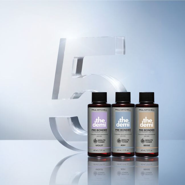 Save time in the salon with NEW The Demi Pre-Bonded 5-Minute Toners to deliver maximum tone, neutralization and/or enhancement in 5 minutes + the benefit of BONDING to help repair and strengthen the hair after lightening.
