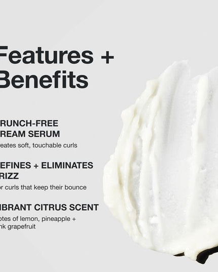 Frizz Control + Touchable Hold
Define and enhance waves and curls. The dual formula of hydrating cream and smoothing serum creates soft, shiny, frizz-free curls without stiffness.