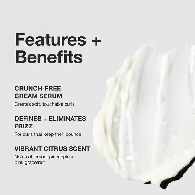 Frizz Control + Touchable Hold
Define and enhance waves and curls. The dual formula of hydrating cream and smoothing serum creates soft, shiny, frizz-free curls without stiffness.