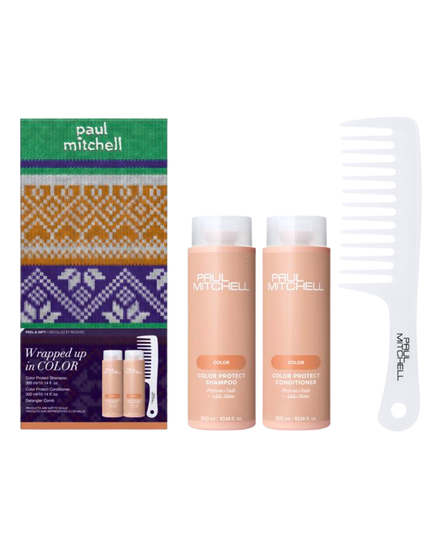 Wrapped Up In Color Set Includes:
(1) - Color Protect Shampoo, 10.14 fl. oz.
(1) - Color Protect Conditioner, 10.14 fl. oz.
(1) - Detangler Comb