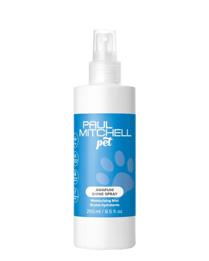 PAUL MITCHELL® PET AWAPUHI SHINE SPRAY - Your pet will shine! This pampering formula is infused with vitamin B5 and Hawaiian awapuhi extract for an extra boost of moisture.