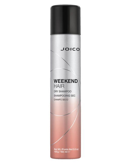 Trade an hour-long full-shampoo-and-style session for a refreshing routine that literally lifts hair up in seconds with Joico Weekend Hair Dry Shampoo. Take a welcome break from time-consuming wet-washes and blowouts without sacrificing an ounce of style. Weekend Hair Dry Shampoo not only extends your ?do for days but doubles the longevity of haircolor* to keep the big fade away. With oil-absorbing ingredients and volume boosters that deliver a gorgeous just-washed fullness, this timesaving spray gives you 