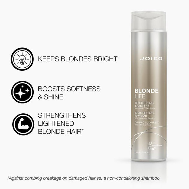 Gentle enough to use daily, sulfate-free Blonde Life Brightening Shampoo banishes brass, lifts away dirt and oil, and restores highlighted hair to optimal PH level. You'll have gleaming, on-tone blonde with slip and smoothness.