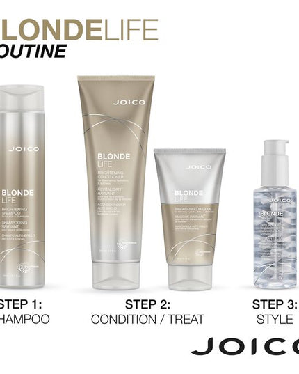 Gentle enough to use daily, sulfate-free Blonde Life Brightening Shampoo banishes brass, lifts away dirt and oil, and restores highlighted hair to optimal PH level. You'll have gleaming, on-tone blonde with slip and smoothness.